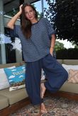 Below Deck Cheesecloth Stripe Tee Navy